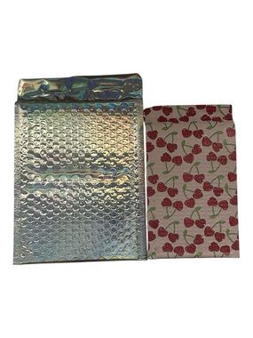 15 Count Poly Bubble Mailers Silver Holographic or Disco Cherry Mix Sizes